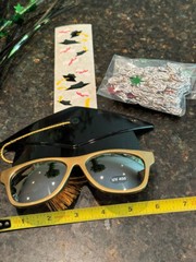 Graduation Bundle: Centerpiece, Confetti, Glasses, Stickers, Toy Duck, And Bag