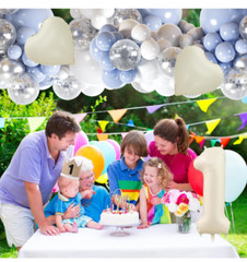 Blue 1st Birthday Decoration Set – 146 pieces