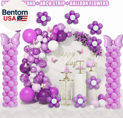 Balloon Column Stand Kit Set of 2, 7Ft Height Adjustable Balloon Arch Kit, Metal