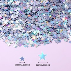 60g Silver Star Confetti Metallic Foil Glitter Shine Party Table Decor