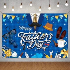 Happy Father’s Day Backdrop Decoration- Fathers Day Large Blue Shirt Backgrou…