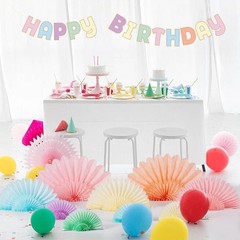 9 PCS Huge Pastel Hanging Paper Fans Macaron Birthday Party Decorations