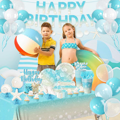 Seashell Beach Party Decorations, Ocean Seashell Birthday Party Supplies with St