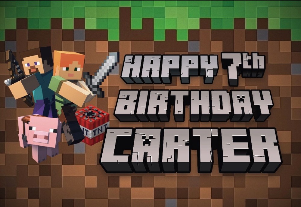 Minecraft Banner birthday party
