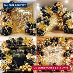 Black and Gold Balloon Arch Kit 117 PCS, Gold and Black Party Decorations, 2026
