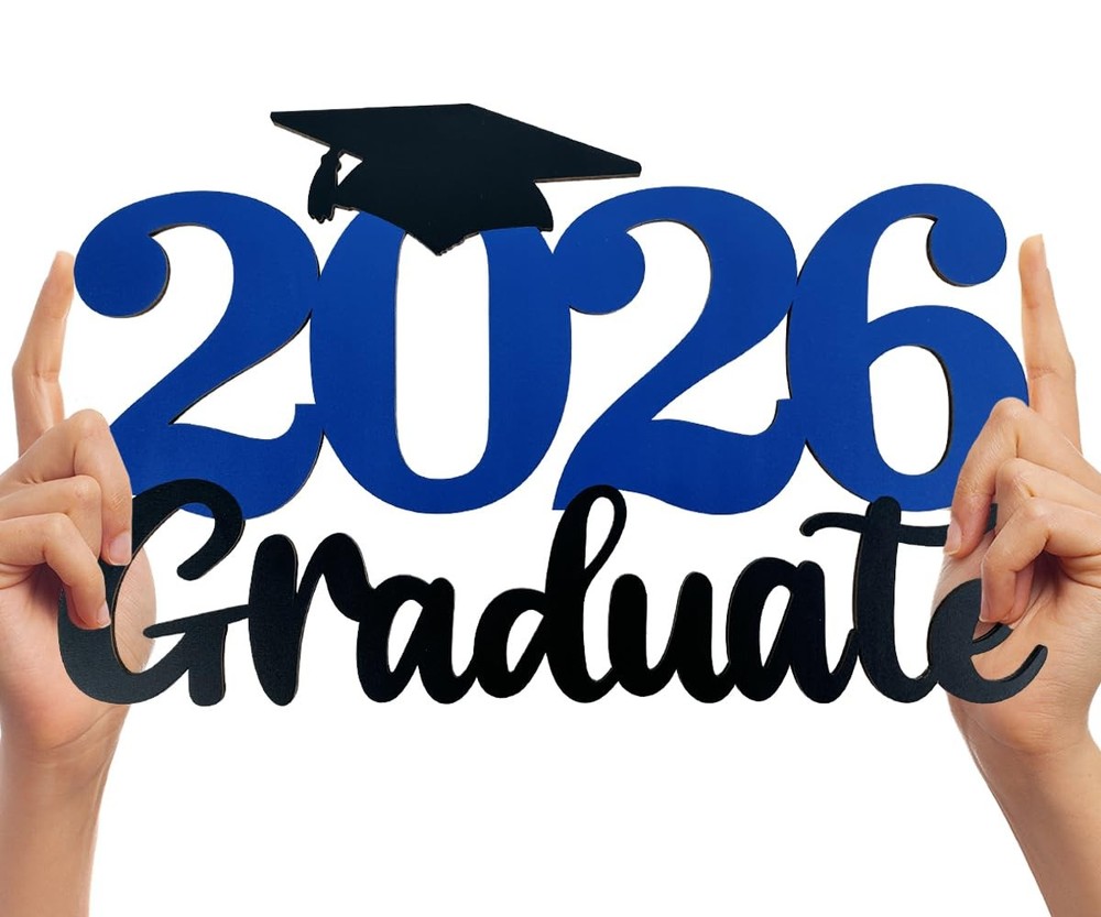 2025 Graduation Party Decorations Wooden Sign Blue Class of 2025 Photo