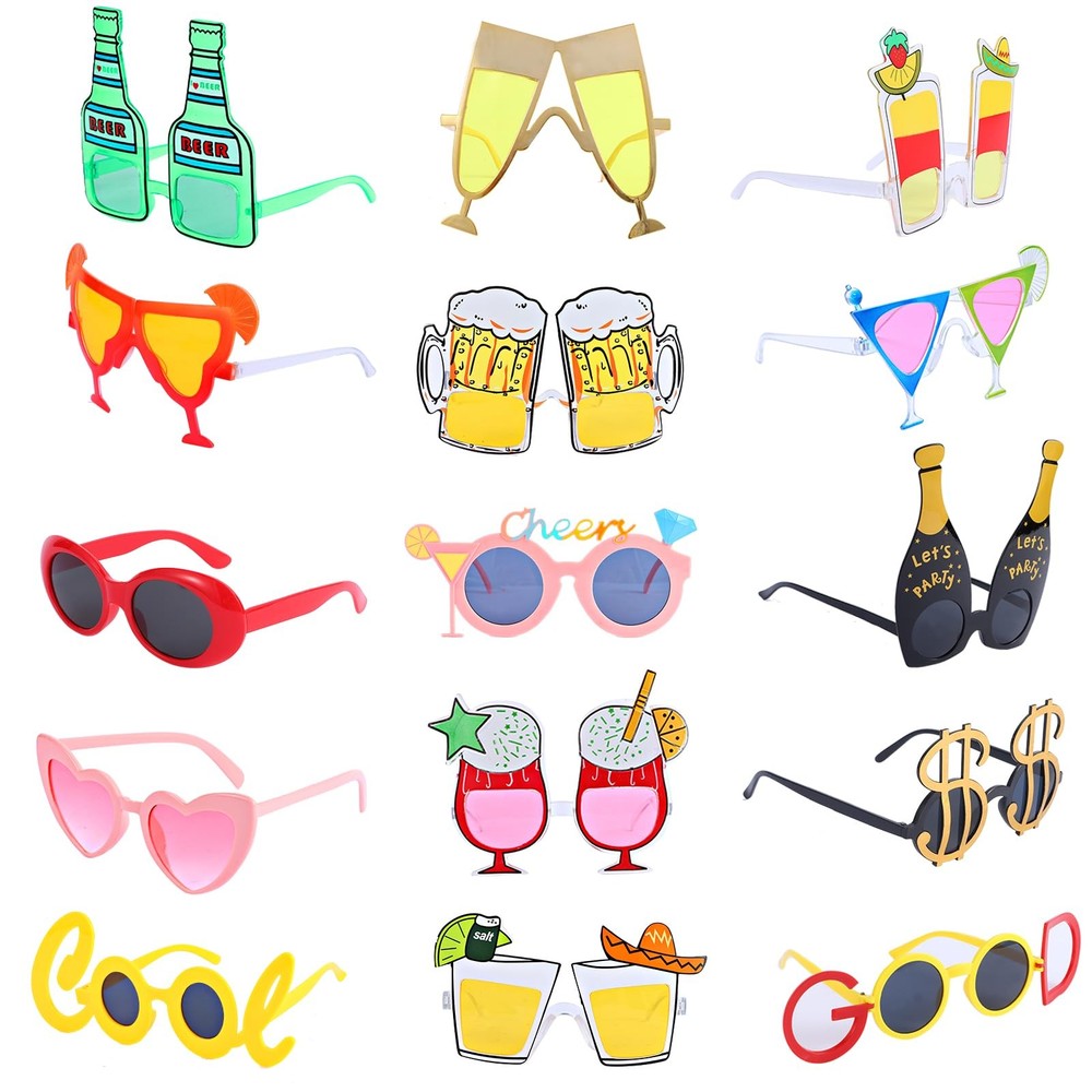 15 Pack Funny Drink Sunglasses – Novelty Party Glasses & Fun Photo Booth Prop…