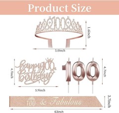 100th Birthday Decorations Set for Women