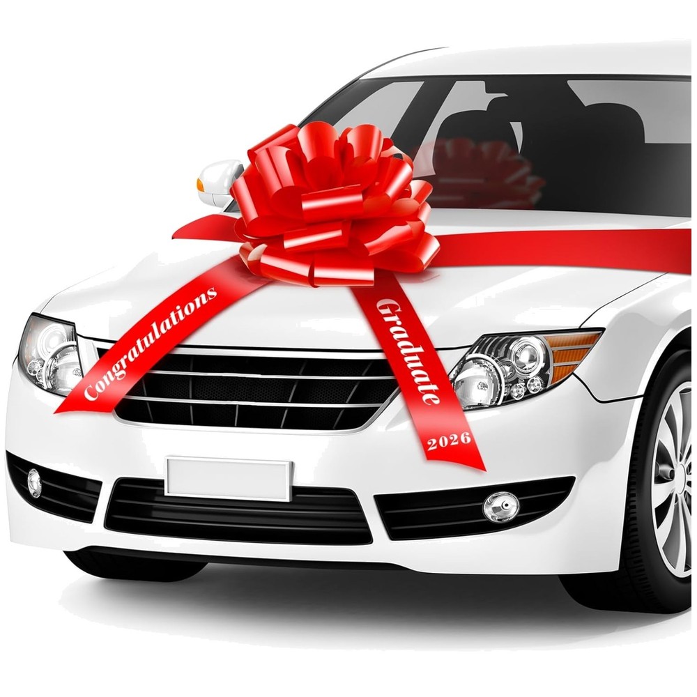 Giant Red Graduation Car Bow 2026 – 20 Inch