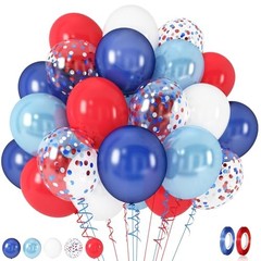 Red White Blue Balloons, 60pcs Pearl Navy Light 12 inch 60pcs Red Blue White