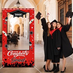 Graduation Decorations Class of 2026 Party Photo Booth Prop Red