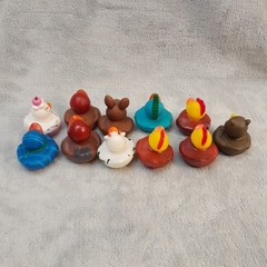 Lot of 11 Assorted Rubber Ducks Jeep Lovers Animals Mohawk Cake