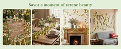 Vines with Fairy Lights,13ft Eucalyptus Garland String Lights USB/Battery