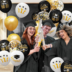 2026 Graduation Party Decorations, 68Pcs Graduation Balloons Black and Gold Grad