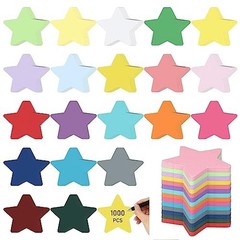 1000 Pcs Star Cutouts – 3.9″ Colorful Star Die Cuts for DIY Crafts & Classroom D