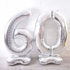 65 Inch Giant Silver Foil Number Balloon,Old Children’s Birthday Party Helium…