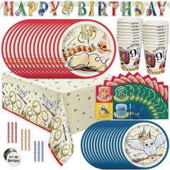 Harry Potter Party Decorations Set for 16 | Table Cover, Banner, Plates, Cups &