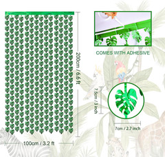Luau Party Decorations, 2 Pack Tropical Party Supplies | 3.3 X 6.6Ft Green Palm