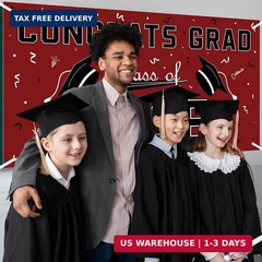 Graduation Decorations 2026 2027 – Maroon Polyester Graduation Backdrop – Gradua