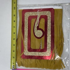 Vintage Beistle Casino Party Decor Banner Crepe Paper fringe 4 Ft #5958