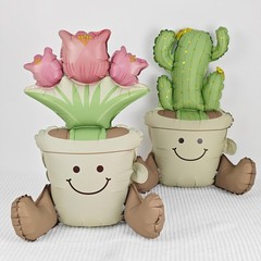 2PCS Cactus Tulip Potted Balloon Mexican Fiesta Themed Balloon