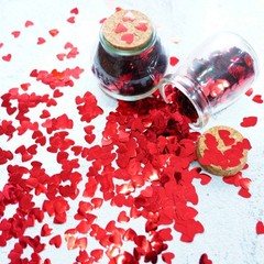 60g Red Heart Table Confetti Foil Metallic Shaped Valentines Day Glitter Decor