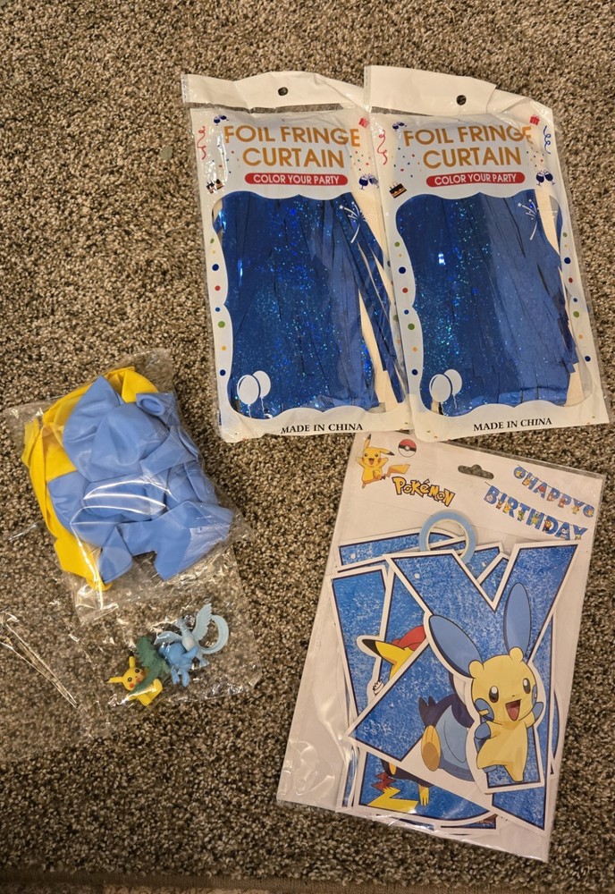 Pikachu Pokémon Party Blue & Yellow Decorations-Celebration Decor Festive