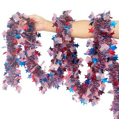 4th of July Decorations, 52.5ft Red White and Blue Tinsel Garland, Patriotic …