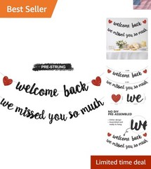 Glitter Black Welcome Back We Missed You So Much Banner,NO DIY,for Welcome Ho…