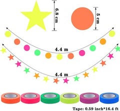 Vibrant 127ft Neon Decoration Kit with UV Blacklight Reactive Tape & Garlands