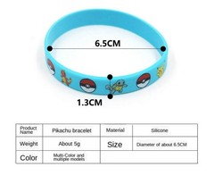7pcs Pikachu Bracelet Pokemon Wristband Silicone Bracelet Game Children