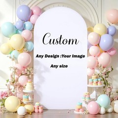 Princess Peach Arch Backdrop Cover Birthday Photo Background