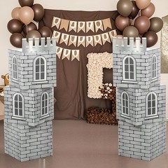 9 Pcs Medieval Party Decorations Knight Cardboard Castle Playhouse Large Medi…