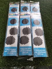 12 Pack. Celebration Tissue Pom Pom Hangers 12 Inch , Black Milestone Birthday