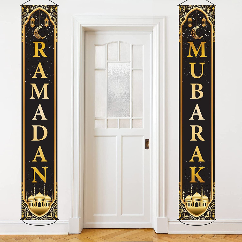 Ramadan Mubarak Banner Muslim Eid Mubarak Door Sign Hanging Banners Decoration S