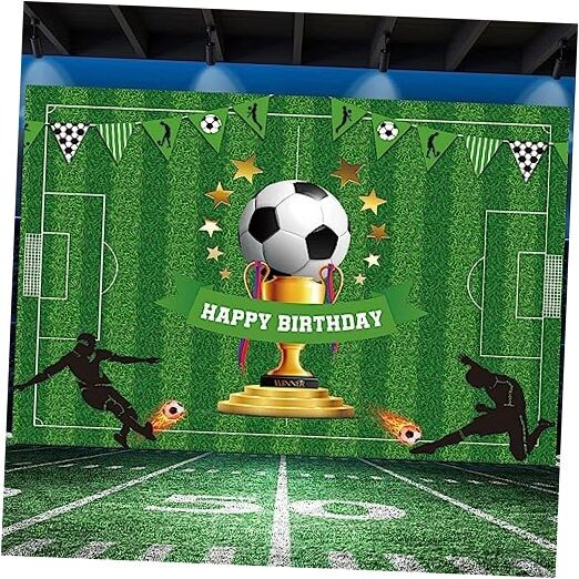 5x3ft Soccer Happy Birthday Backdrop Banner – Sports Themed 4.92ft x 3.28ft