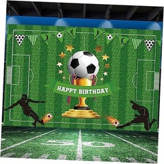 5x3ft Soccer Happy Birthday Backdrop Banner – Sports Themed 4.92ft x 3.28ft