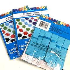 Party Tissue Paper Pom Poms Banners Mixed Sizes Styles Blue Hanging