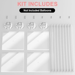 4 Pack Clear Acrylic Table Balloon Stand Kit, 23.6 Inch Tabletop Balloons Center