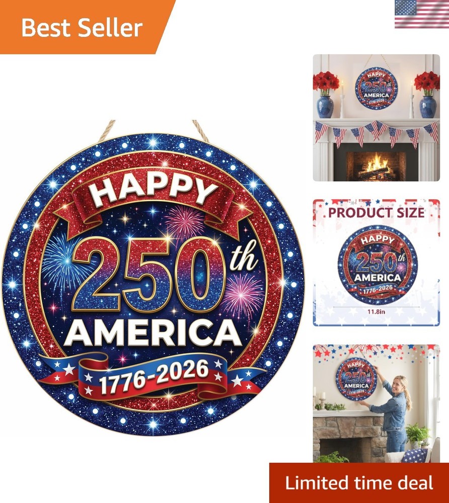 Patriotic 250th Anniversary Door Hanger – Perfect for Independence Celebrations