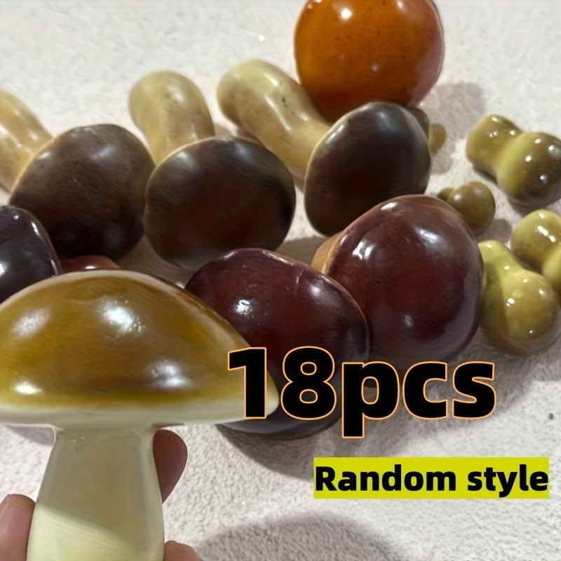 18X Simulation Mushroom Model Photography Props, Sand Table Decorations Random