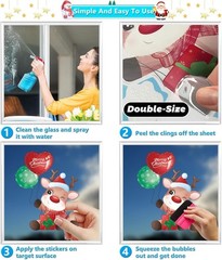 168 Pcs Christmas Window Decorations – Merry Clings White