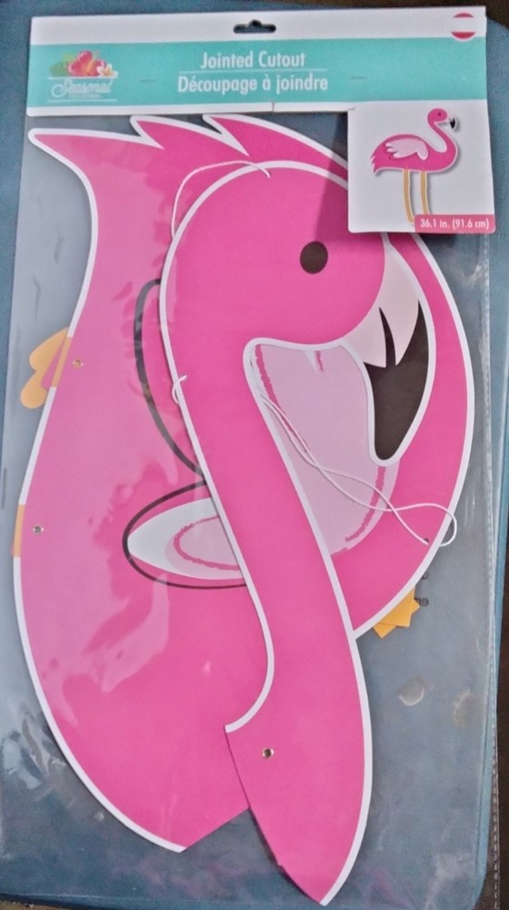 Large Pink Flamingo Cut Out 36 Inch Jointed Hanging Beach Party Decoration Luau