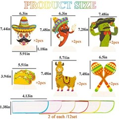 12 Pcs Cinco De Mayo Table Centerpiece for Mexican Themed Party Decor
