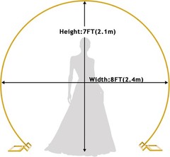 Round Backdrop Stand 8FT Gold Wedding Arch Metal Circle Balloon Arch Stand for