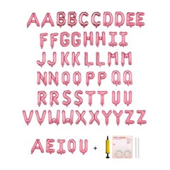 58 PCS Letter Balloons Alphabet Letters 2 Sets A- Z & 1 Sets AEIOU 16 – Inch …