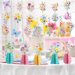 14PCS Spring Wildflower Party Decorations Wild Purple, Yellow, Pink, Blue