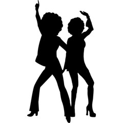 SP12460 Disco Dancing Couple Silhouette Cardboard Cutout Standee Stand