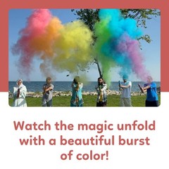 Rainbow Powder Cannons Smoke Bombs Biodegradable Poppers Assorted 6 Pack Launch