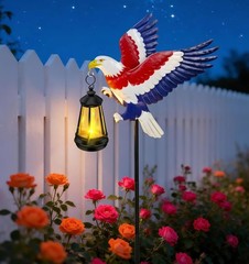 Weatherproof Solar Eagle Light for Yard – 250th Anniversary Patriotic Decoration